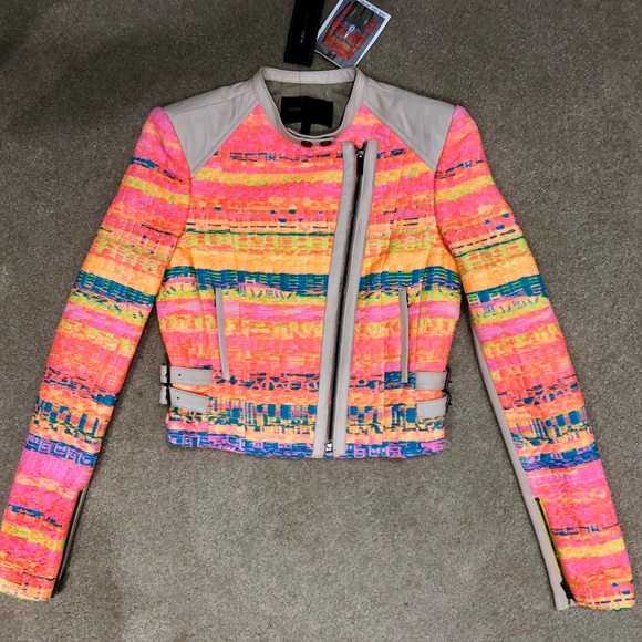 ULTRA RARE BCBGMAXAZRIA RUNWAY JACKET Pink XS - Picture 2 of 8